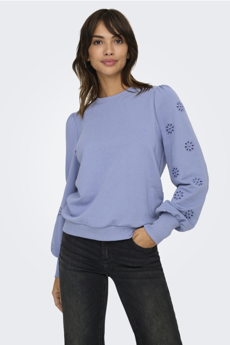 Only onlfemme l/s puff embroidery ub swt