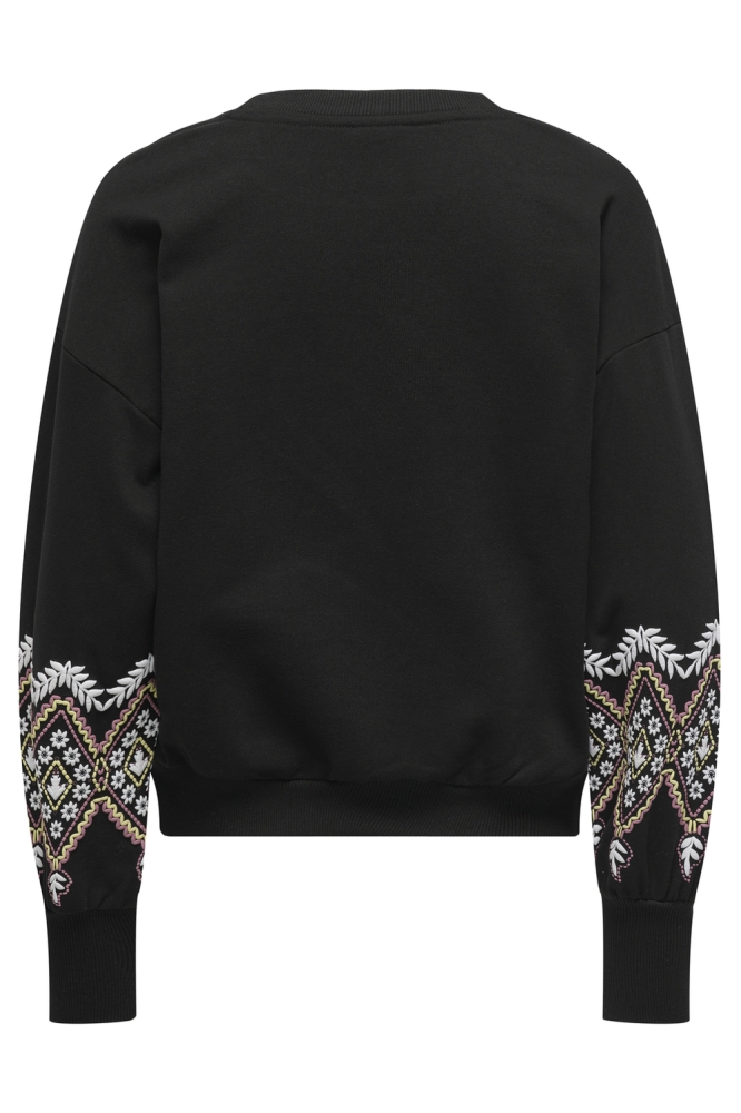 ONLBROOKE L/S O-NECK PRINT SWT 15343795 Black/Ethnic