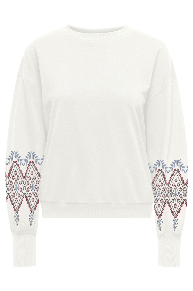 ONLBROOKE L/S O-NECK PRINT SWT 15343795 Cloud Dancer/Ethnic