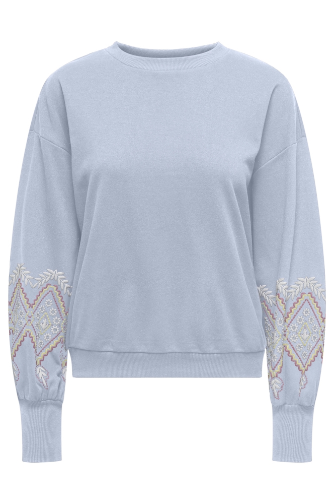 ONLBROOKE L/S O-NECK PRINT SWT 15343795 Soft Chambray/Ethnic