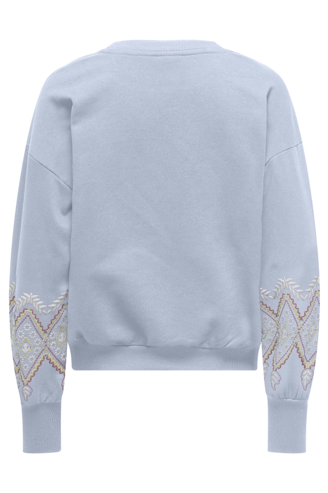 ONLBROOKE L/S O-NECK PRINT SWT 15343795 Soft Chambray/Ethnic