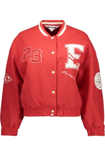 Only Jas ONLCHARA L/S BASEBALL JACKET XT PNT 15342386 High Risk Red/WHITECAP GRAY