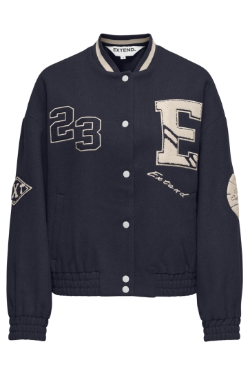 Only Jas ONLCHARA L/S BASEBALL JACKET XT PNT 15342386 Night Sky/WHITECAP GRAY