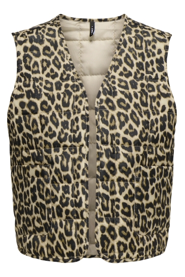 Only Vest ONLANNABELL QUILTED LEO WAISTCOAT O 15344740 Humus/LEO