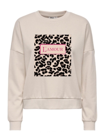 Only Trui ONLFRESH L/S SWEAT CS SWT 15351924 Birch/Lamour Leo