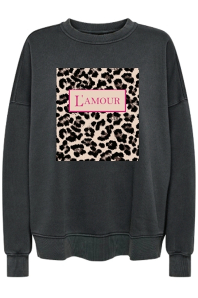 ONLFRESH L/S SWEAT CS SWT 15351924 Black/Washed lamour leo