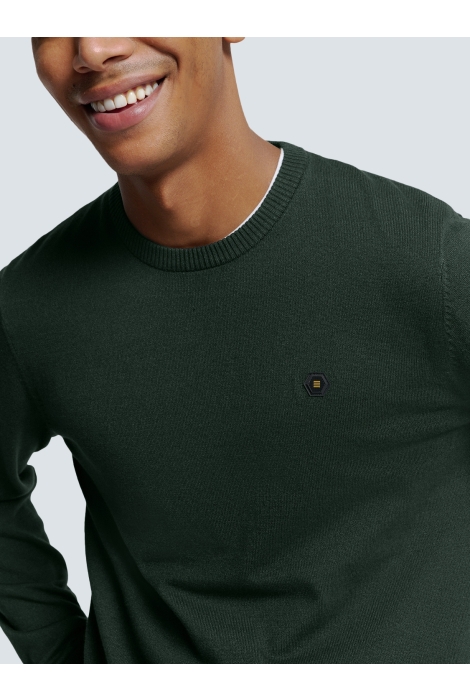 NO-EXCESS pullover crewneck 2 coloured melang