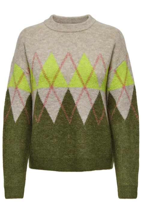 Jacqueline de Yong jdyaria l/s o-neck argyle pullover