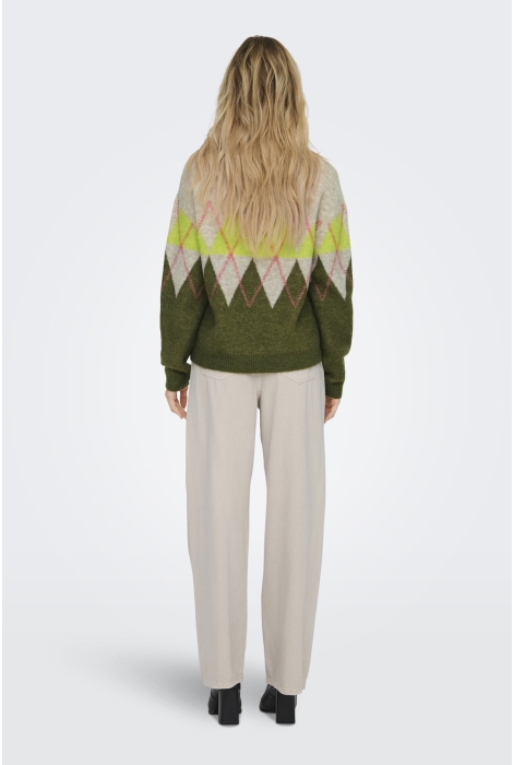 Jacqueline de Yong jdyaria l/s o-neck argyle pullover