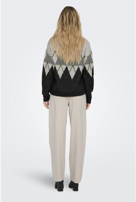 Jacqueline de Yong jdyaria l/s o-neck argyle pullover