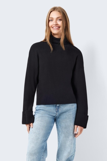 Noisy may Trui NMCLOE L/S ROLL NECK KNIT S 27027545 BLACK