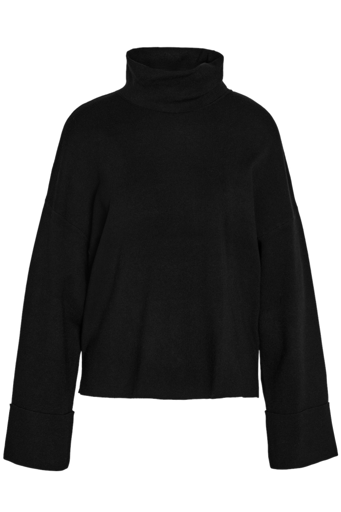 NMCLOE L/S ROLL NECK KNIT S 27027545 BLACK