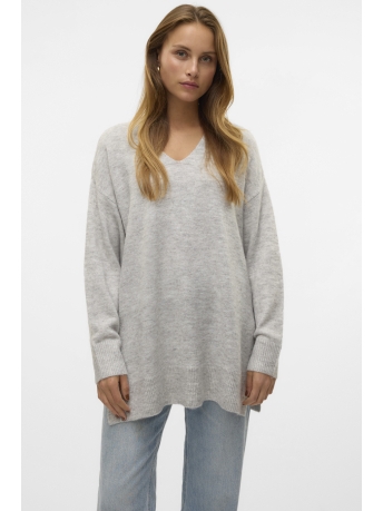 Vero Moda Trui VMFILUCA LS V-NECK LONG PULLOVER GA 10310514 LIGHT GREY MELANGE