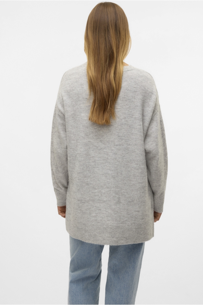 VMFILUCA LS V-NECK LONG PULLOVER GA 10310514 LIGHT GREY MELANGE