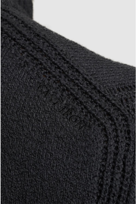 Cast Iron mock neck boucle cotton blend