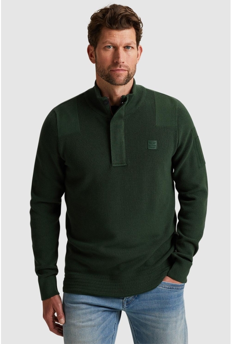 PME legend half zip collar cotton knit