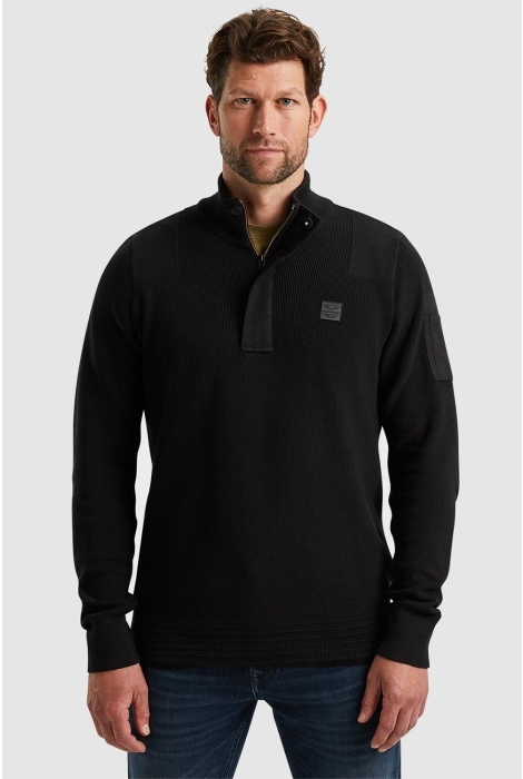 PME legend half zip collar cotton knit