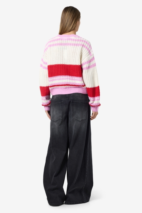 Noisy may nmcharlie l/s o-neck stripe knit no