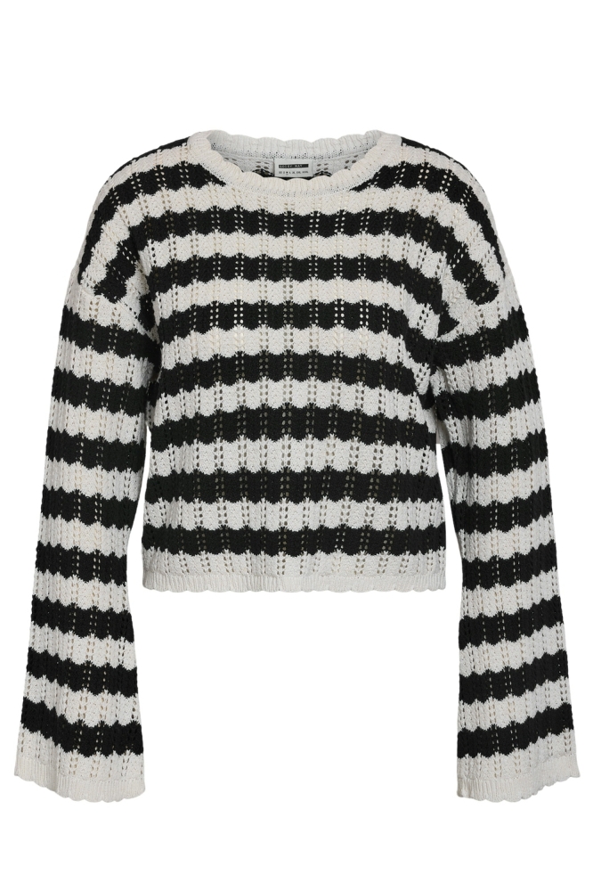 NMLAIKA L/S O-NECK MG KNIT FWD 27033777 BIRCH/BLACK