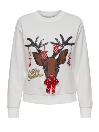 Jacqueline de Yong Trui JDYPARIS L/S XMAS SWEAT JRS ATK 15331693 CLOUD DANCER/REINDEER