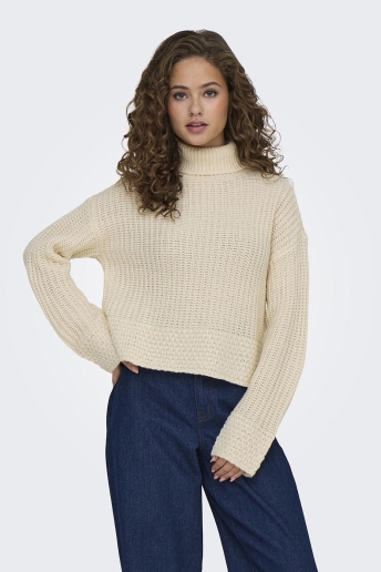 Jacqueline de Yong Trui JDYMANILLA L/S RN STRUCTURE PULLOVE 15330576 Turtledove/WHITE PLY