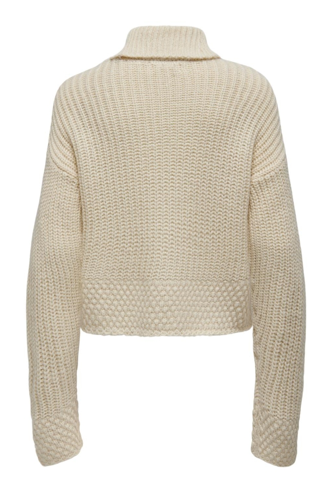 JDYMANILLA L/S RN STRUCTURE PULLOVE 15330576 Turtledove/WHITE PLY