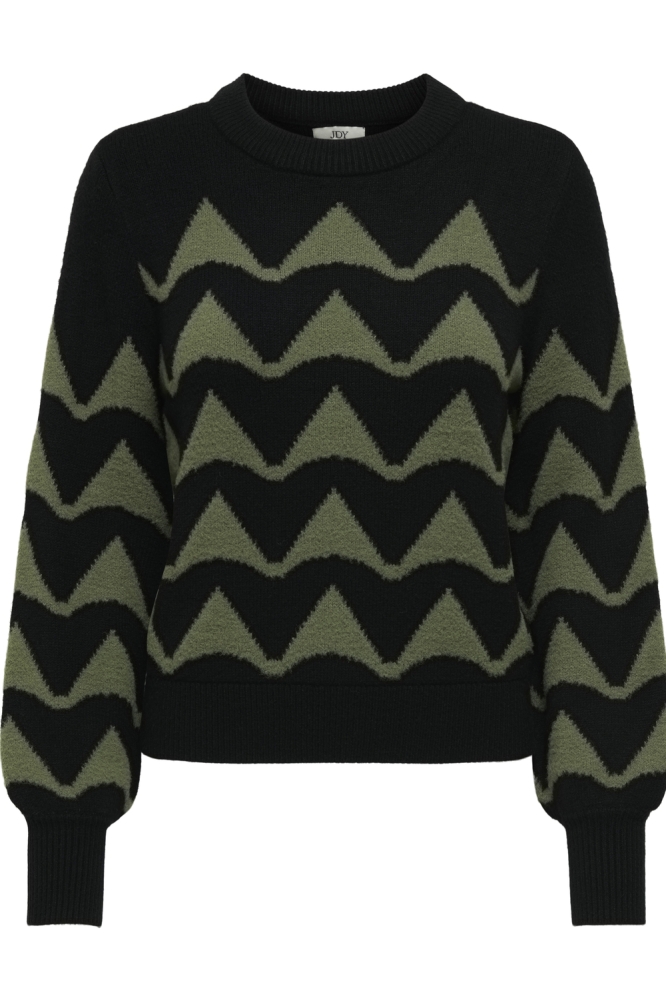 JDYTINA L/S JACQUARD PULLOVER KNT 15330567 Black/W WINTER