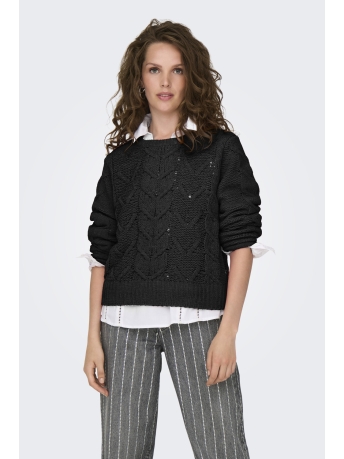 Jacqueline de Yong Trui JDYJOSIA FAY L/S CABLE PULLOVER KNT 15330720 BLACK