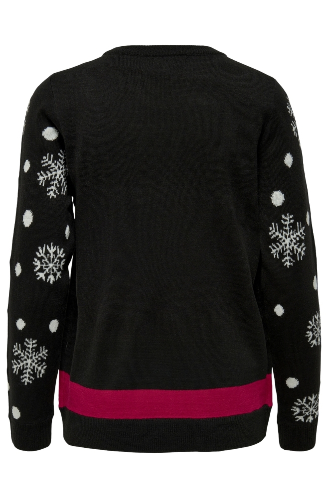 JDYLUCIA L/S X-MAS JACQUARD PULLOVE 15238375 BLACK/REINDEER