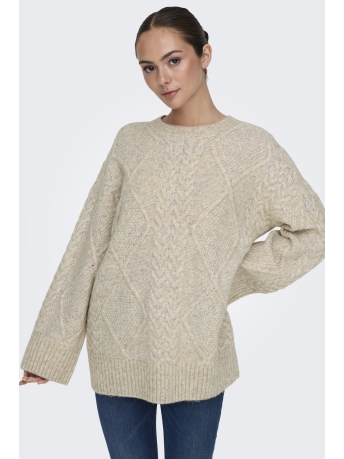 Jacqueline de Yong Trui JDYSILJA L/S LONG CABLE PULLOV. KNT 15330701 OATMEAL