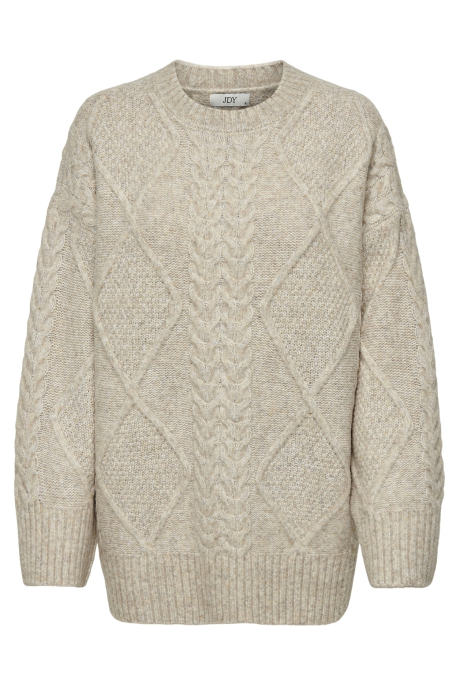 JDYSILJA L/S LONG CABLE PULLOV. KNT 15330701 OATMEAL