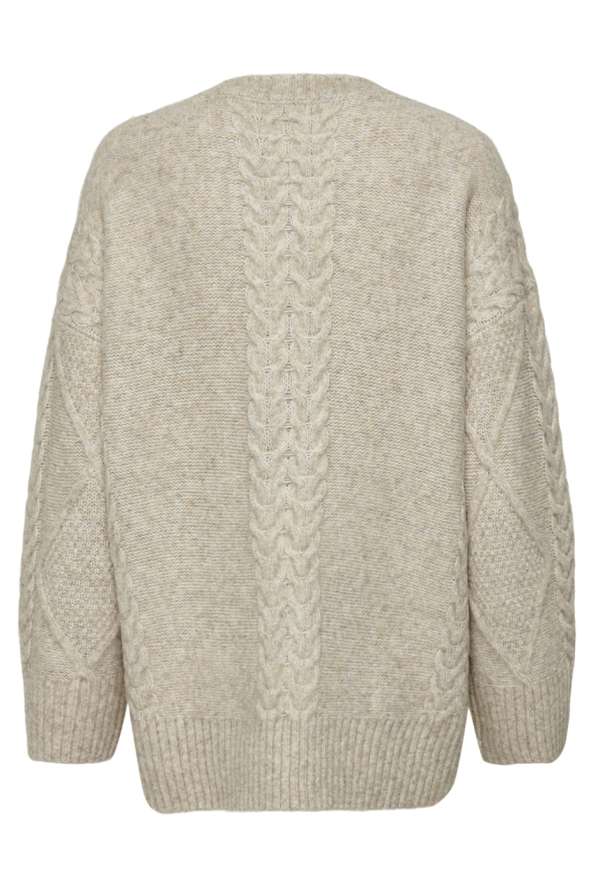 JDYSILJA L/S LONG CABLE PULLOV. KNT 15330701 OATMEAL