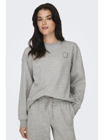 Jacqueline de Yong Trui JDYSALLY LS O NECK SWEAT JRS ATK 15332461 Light Grey mela/BEAUJOLAIS