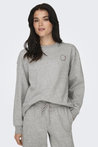 Jacqueline de Yong Trui JDYSALLY LS O NECK SWEAT JRS ATK 15332461 Light Grey mela/BEAUJOLAIS