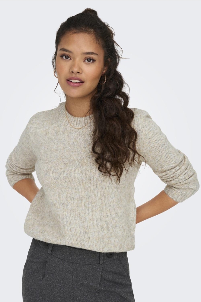 JDYSILJA L/S O-NECK PULLOVER KNT 15277866 Oatmeal/MELANGE