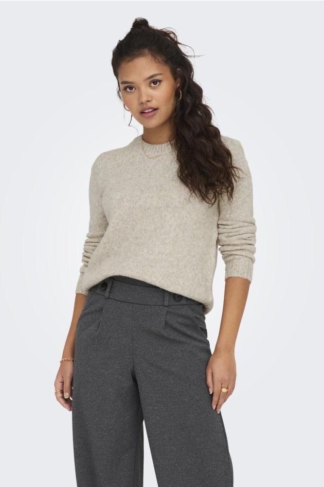 JDYSILJA L/S O-NECK PULLOVER KNT 15277866 Oatmeal/MELANGE