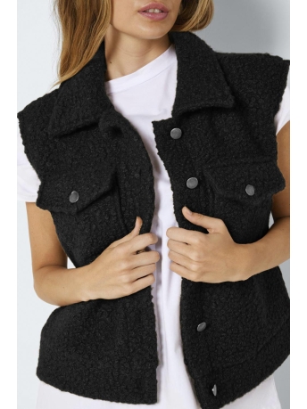 Noisy may Vest NMHINNY S/L BOUCLE VEST 27023741 BLACK/DARK METAL