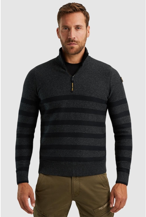 PME legend half zip collar cotton rib knit