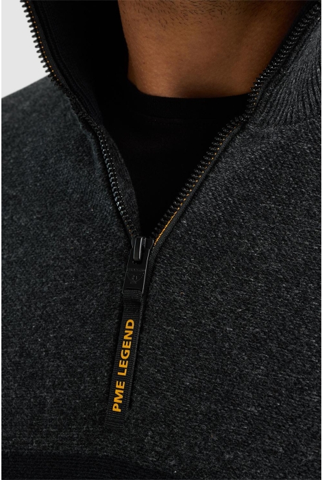 PME legend half zip collar cotton rib knit