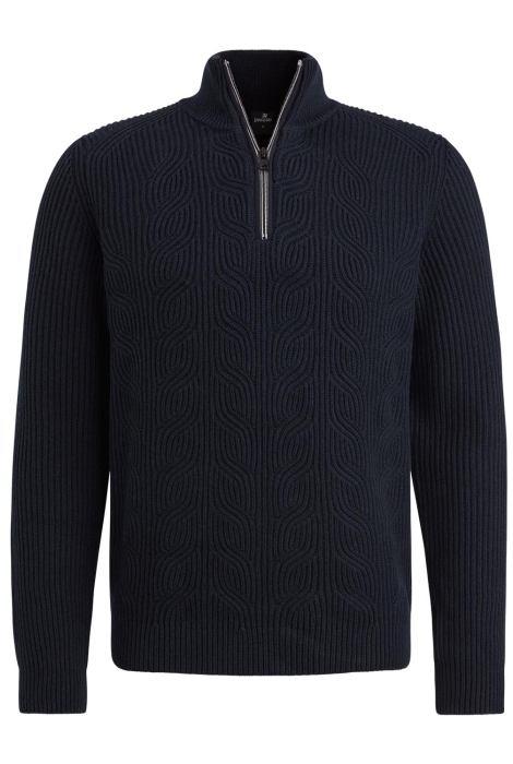 Vanguard half zip collar cotton blend wool