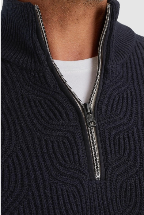 Vanguard half zip collar cotton blend wool