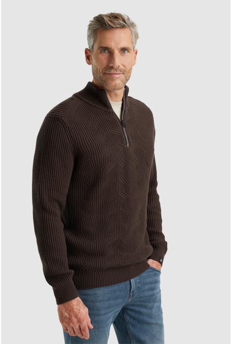 Vanguard half zip collar cotton blend wool