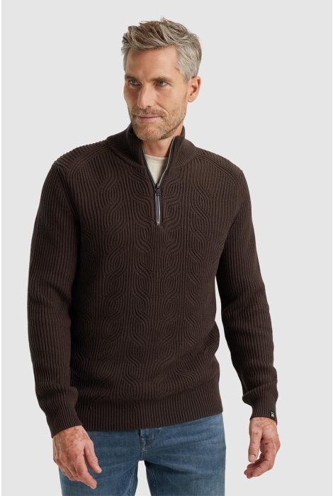 Vanguard half zip collar cotton blend wool