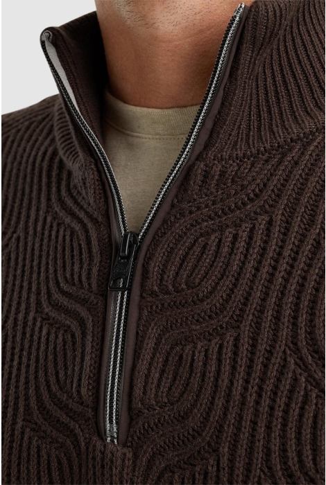 Vanguard half zip collar cotton blend wool