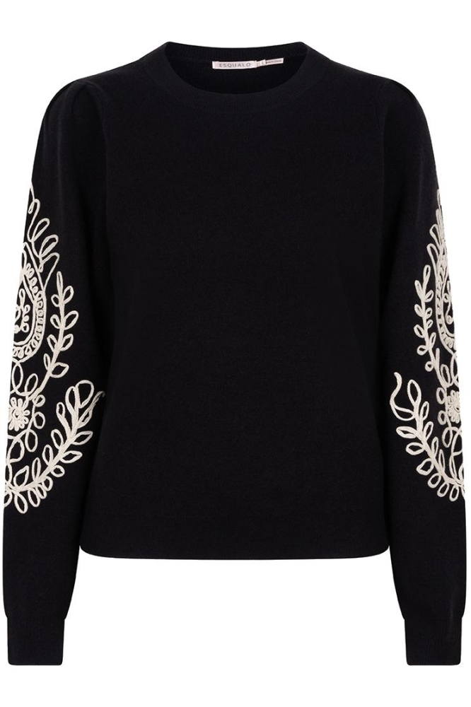 SWEATER TAPE EMBROIDERY F24 07510 000 black