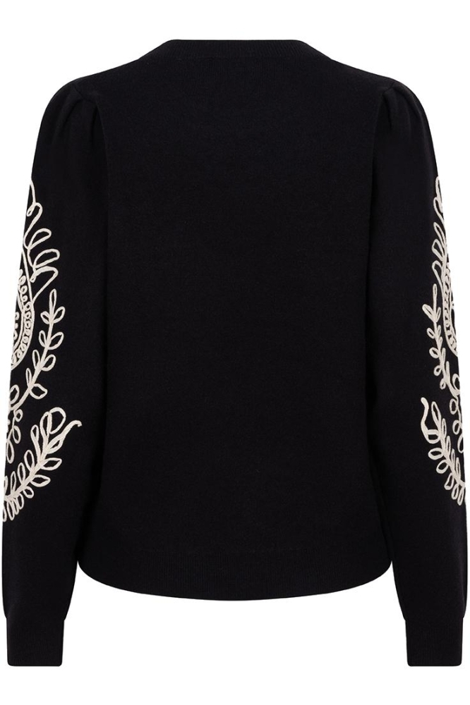 SWEATER TAPE EMBROIDERY F24 07510 000 black