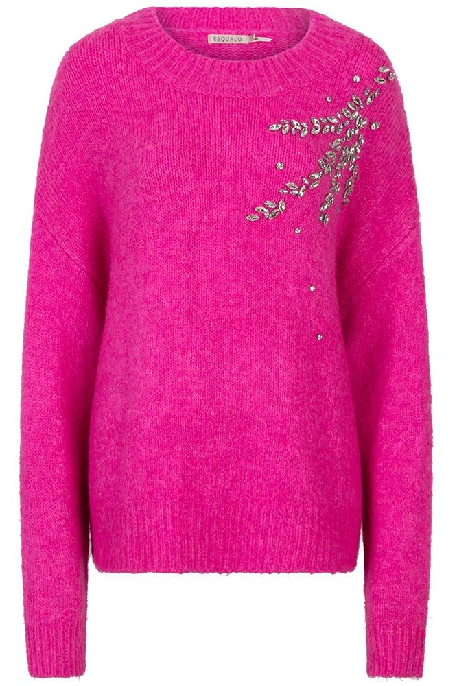 SWEATER BIG STONES F24 27505 521 cerise pink