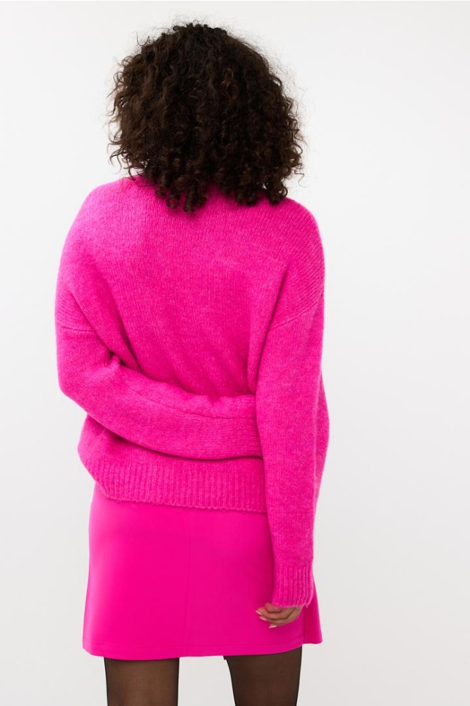 SWEATER BIG STONES F24 27505 521 cerise pink