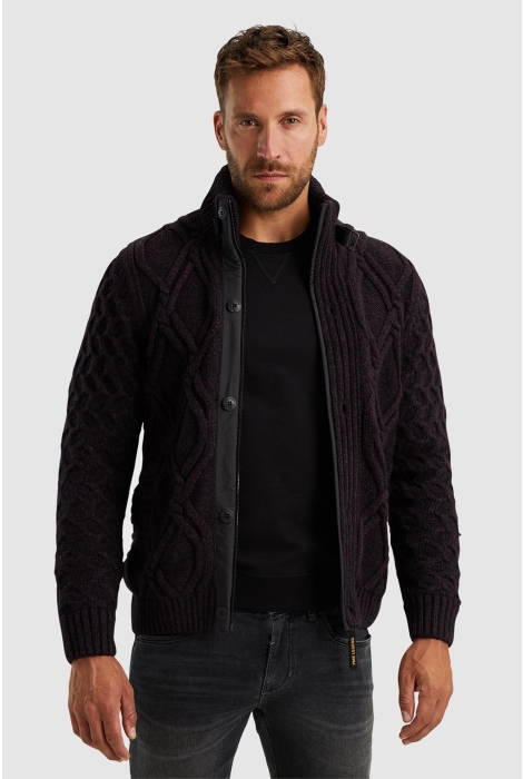 PME legend zip jacket heavy knit mixed yarn