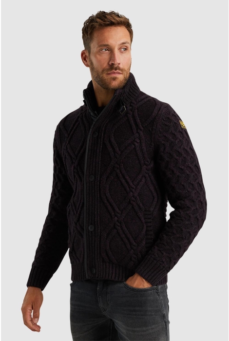 PME legend zip jacket heavy knit mixed yarn